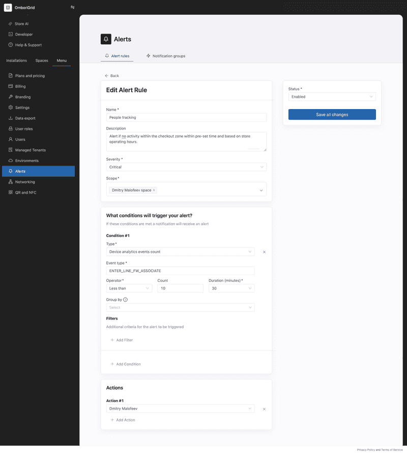 screen alert rule people tracking alerts example