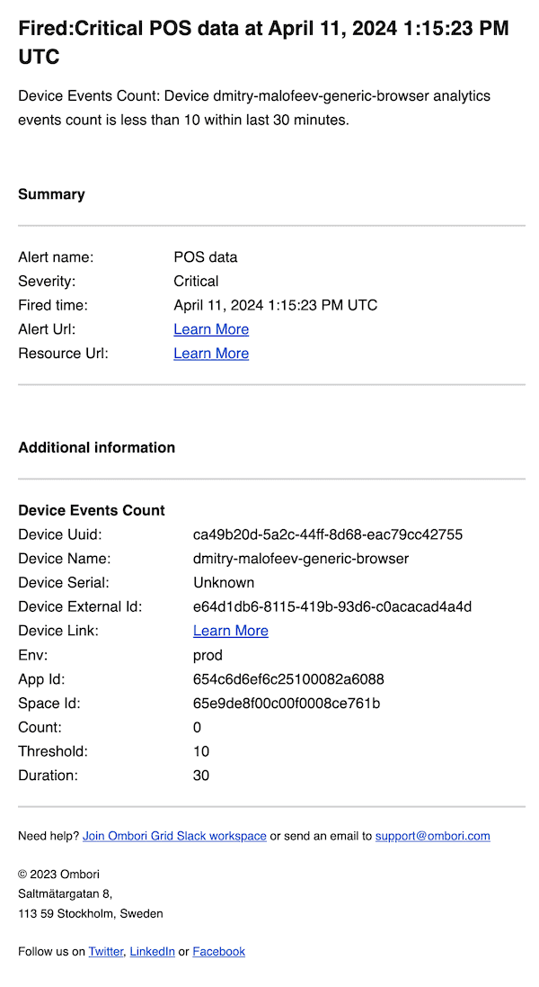 screen alert rule pos data email notification payload