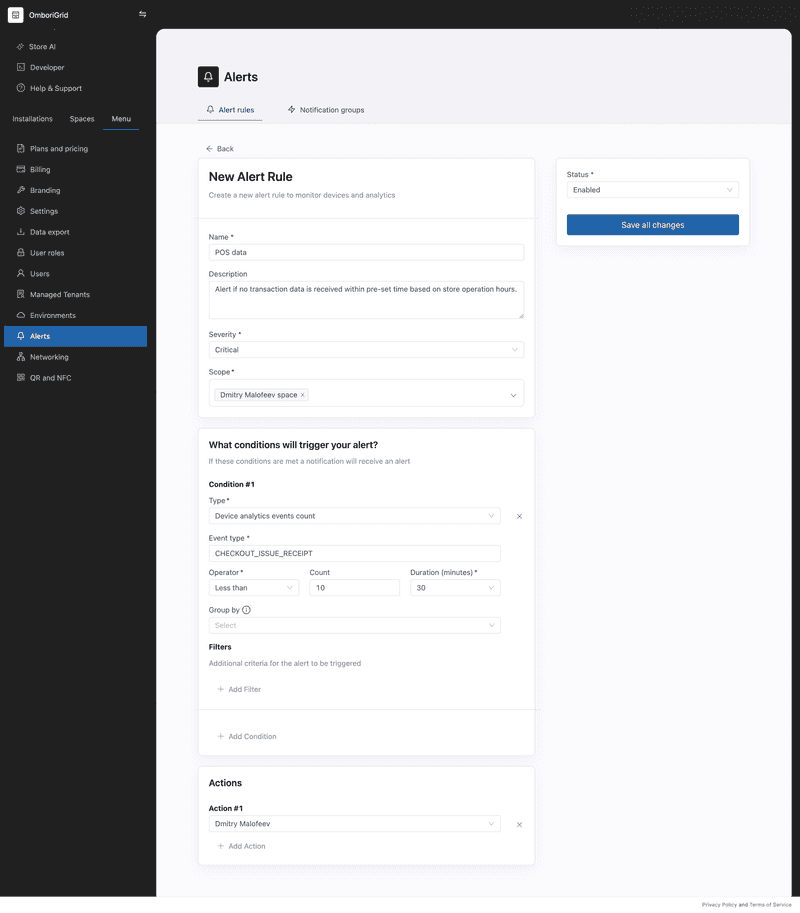 screen alert rule pos data alerts example