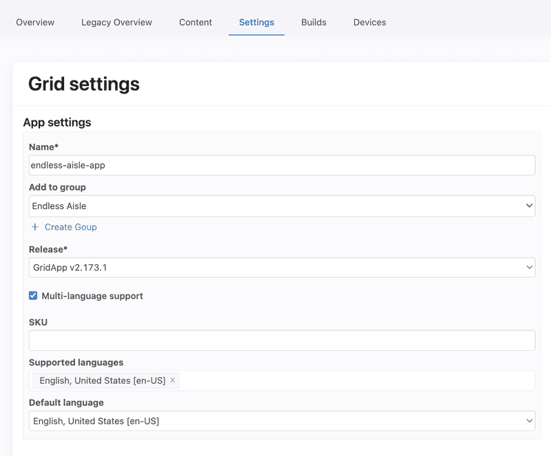 grid settings